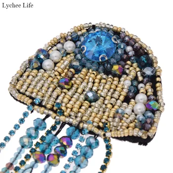 Lichi la Vida de la Moda de diamantes de imitación de Medusas Abalorios DIY hechos a Mano De Coser el Parche Para la Decoración de Prendas Accesorios