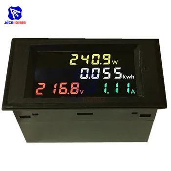 Diymore AC 80 -300V / AC 200 -450V LCD Multilmeter de Tensión / Amperios / Poder / Kwh Medidor de Panel Voltímetro Amperímetro con 100 CT