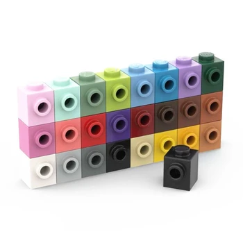 Pequeñas partículas de escena bloque de construcción moc-87087 1x1 lado con la transición golpe de ladrillo de alto ladrillo de ensamblaje de las piezas de los juguetes
