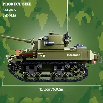 BZDA la 2 ª guerra mundial Militar de la Serie M5 Stuart Tanque Ligero de Bloques de Construcción de Tanque Ligero Modelo de Ladrillos Soldados de la Fuerza de Juguetes de Niños Chicos Juguetes Regalos