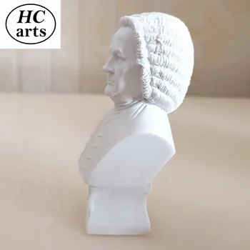 7cm Músico Bach Mini Busto de Resina, Yeso Retrato de la Cabeza Europea en la Figura de la Decoración, Suministros de Arte Decoraciones para el Hogar de la Gente