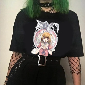 2021 Mujeres Misa Amane Camiseta Tops Graphic Tees Tee Anime De Death Note Camiseta Tops De Manga Corta Casual Femenina Camiseta Punk Ropa