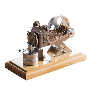 1pc Motor Stirling Modelo de la Ciencia de Juguete de Laboratorio de los materiales de Enseñanza Construcción de Metal Base de Madera