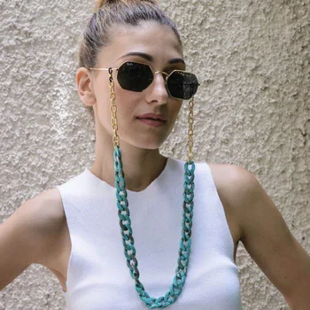La moda de Acrílico de Gafas de sol de las Cadenas Cordón de las Mujeres Anti-slip de Gafas de Lectura de la Cadena de Cable Titular de la Correa para el Cuello de la Cuerda de Regalo 2021