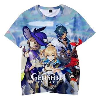 Nuevo Anime del Juego T-Shirt Genshin Impacto Impreso en 3D Ropa de las Mujeres de los Hombres de Moda Casual Camiseta de Chicos Chicas Harajuku Fresco Camiseta Tops