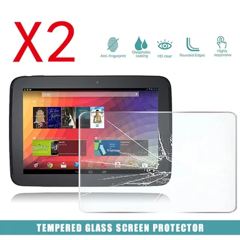2Pcs Tablet de Pantalla de Cristal Templado Protector de la Cubierta para Google Nexus 10 Tablet pc Anti-Arañazos a Prueba de Explosión de la Pantalla