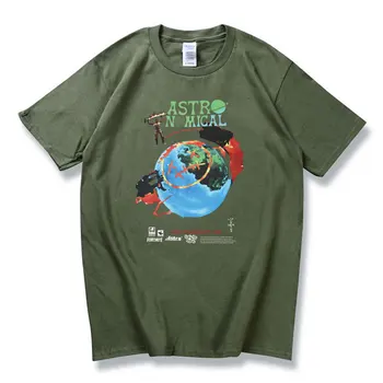 Travis Scott kanye west de lujo de los Hombres de Algodón de la Camiseta de Hip Hop de los Hombres de las Mujeres de Impresión de Pareja de los Amantes de Harajuku Camisetas Astronómico camiseta
