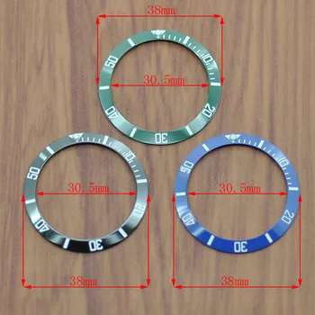 38mm Negro Azul Verde Bisel de Cerámica Reloj de Anillo Resistente a los Arañazos Insertar el Anillo de GMT Reloj de 40 mm Carcasa de Ver los Accesorios