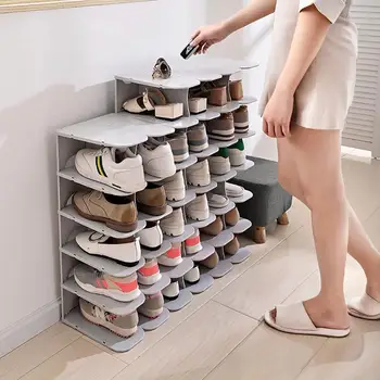 Varias Capas De Plástico De Zapatos Estante Caja De Zapatos De Mueble Zapatos Armarios De Dormitorio Organizador De Almacenamiento Útil