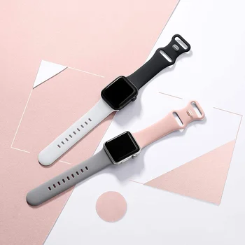 El Smartwatch de la Correa Para Apple de la banda de Reloj de 44 mm 40 mm 38 mm 42 mm 44 mm de Caucho de Silicona pulsera de la correa de la pulsera de iWatch 6 banda SE 5 4 3