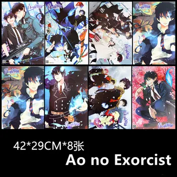 8 pcs/lote de Anime Ao no Exorcist Relieve carteles de Juguete azul Okumura Rin Cartel de Okumura Yukio pegatina para regalos de Tamaño 42x29CM