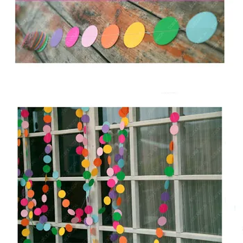 4m Colorido de la Ronda de Papel de la Tarjeta de Fiesta de la Boda Decoración de Banners Guirnalda hecha a Mano de los Niños de la Sala de Tapices Props Decoración