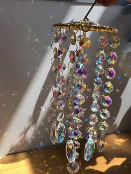 Aurora Colgante de Cristal Colgante de Suncatcher Prismáticos Carillones de Viento de la Ventana de la Boda de Araña de BRICOLAJE, Decoración Hogar Decoración de Dropshipping