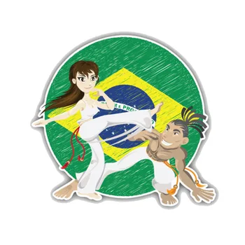 Aliauto de dibujos animados etiqueta Engomada del Coche Arte Marcial Brasileño de Capoeira PVC Automóvil Motocicleta Decoración Accesorios Calcas,12 cm*10cm