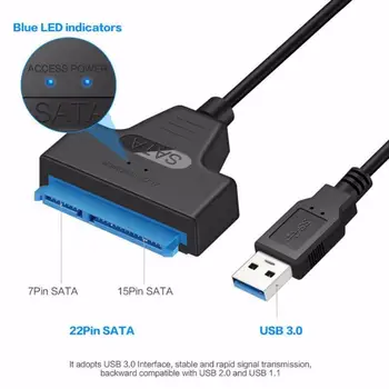 Nuevo USB 3.0, Sata 3 Sata Cable Adaptador Usb 3.0 De Hasta 6 Gbps Soporte De 2,5 Pulgadas Hdd Ssd de Disco Duro Externo 22 Pin Cable Sata