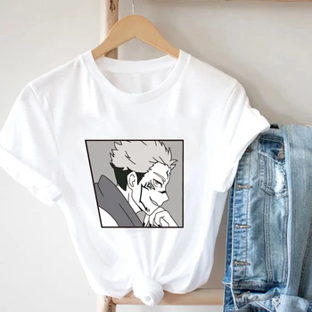 Harajuku de la Mujer de la Camiseta de la Jujutsu Kaisen Impreso Unisex de Manga Corta Camiseta de dibujos animados Fresco Anime Casual T-Shirt Tops Streetwear