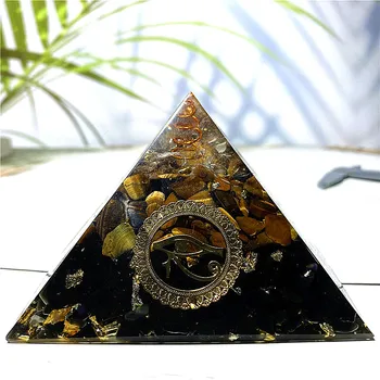 (94 MM) de la Pirámide del Tigre Ojo de Peridoto la Curación de Cristal de la Energía Orgonite EMF Protección de la Meditación de la Herramienta