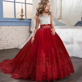 2019 las Niñas de la boda vestidos de primera comunión de la princesa de rebordear vestido de peluche vestido de traje comunión desfile de vestido de bola para la muchacha