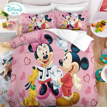 Disney Funda De Edredón De Conjuntos De Mickey Minnie Mouse Funda De Edredón Funda De Almohada Impresión Digital De Ropa Niño Niña