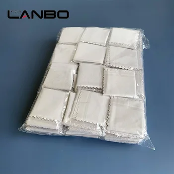 LANBO 100pcs 145*175mm Embalaje Individual Gris de Microfibra Gafas Paño de Limpieza Para la Lente de la Pantalla del Teléfono Toallitas de Limpieza
