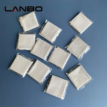 LANBO 100pcs 145*175mm Embalaje Individual Gris de Microfibra Gafas Paño de Limpieza Para la Lente de la Pantalla del Teléfono Toallitas de Limpieza