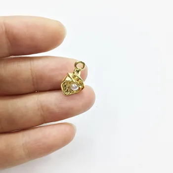 Eruifa 20pcs 10mm venta Caliente de la Perla de la Flor de la Aleación del Cinc Encantos Colgante, collar,pendiente de la joyería de DIY hecho a mano de Oro