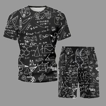 Hombres T-Shirt+cortos Establece 2021 Ropa de Verano de la Impresión en 3D O de Cuello Fresco Estudiante de Ropa de Hip Hop Camiseta para los Hombres de gran tamaño 5XL