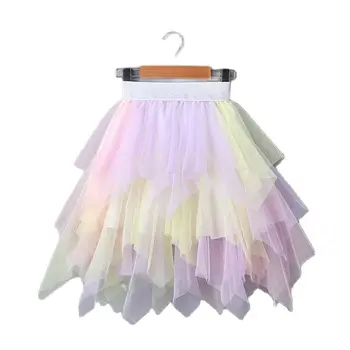 Irregular de la malla de las faldas niño Tutu fiesta de verano de la princesa de cumpleaños para adolescentes niña P158