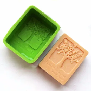 DIY hecho a Mano Jabón del Molde Árbol de la Vida, Rectángulo de Silicona Jabón Molde Para Hacer Pasteles de Jabón Pudín de Chocolate Manual