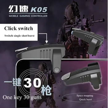 K05 ABS control de Juego de Accesorios Fr PUBG Gamepad Joystick Gatillo Objetivo de Disparo Manejar L1R1 Tecla Aux Botón de Fuego para IOS, Android