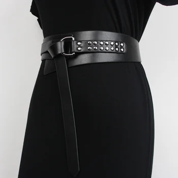 La Marca de lujo de las mujeres Genuino de la Correa de Cuero de Moda Hebilla de hebijón de jeans Decorativos Vintage Amplia Corsé Cinturón de Mujer de Cintura de Nuevo