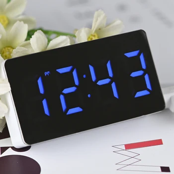 Reloj Despertador Digital Espejo Reloj Led Regulable Electrónica Digital Reloj De Escritorio Para Niños Dormitorio Salón Cocina Bar Temporizador De Reloj