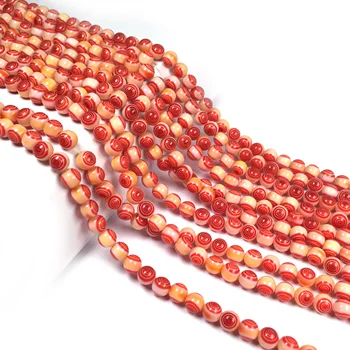 Millefiori de Flores de Cristal de Murano Perlas Redondas de Vidrio hecho a Mano Cuentas de Piedra para la Fabricación de la Joyería del Collar de la Pulsera de Perlas Sueltas