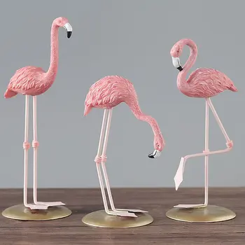 Encantador Lindo Flamingo Diseño de Resina de Decoraciones para el Hogar Regalos de Navidad, Adornos de Mesa Escritorio Decoración para el Hogar Dormitorio