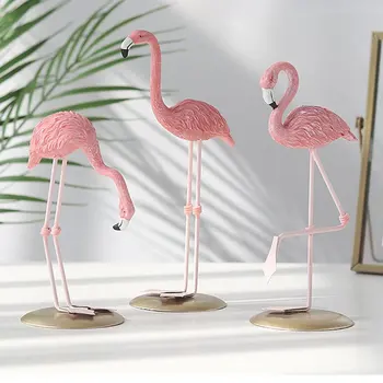 Encantador Lindo Flamingo Diseño de Resina de Decoraciones para el Hogar Regalos de Navidad, Adornos de Mesa Escritorio Decoración para el Hogar Dormitorio