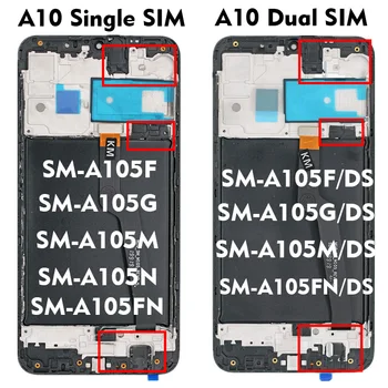 A10 Para Samsung Galaxy A10 2019 A105 SM A105FN A105G A105M A105F DS Pantalla LCD de Pantalla Táctil Digitalizador Asamblea Con/Sin Marco