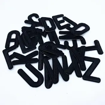 Letras negras Parche Alfabeto de Bordado de Applique Letras de hierro en los Remiendos