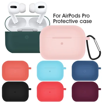 Para Apple AirPods Pro Cubierta Protectora para Airpods pro de Suave Silicona Caso para airpods pro cápsulas de Aire en Pro capa shell Con Gancho