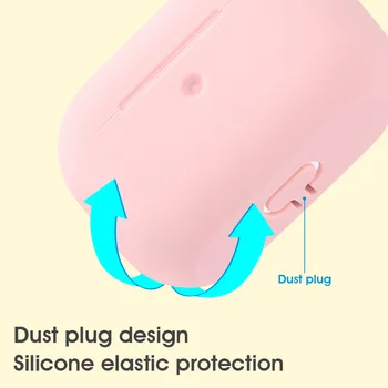 Para Apple AirPods Pro Cubierta Protectora para Airpods pro de Suave Silicona Caso para airpods pro cápsulas de Aire en Pro capa shell Con Gancho