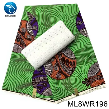 LIULANZHI cera ankara 3 yardas de la costura de la ropa de algodón seco de la tela de encaje de nigeria impresiones de encaje de algodón ML8WR170-202