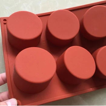 8 Celosías de Forma Redonda del Molde de la Torta del Molde 3D DIY de Silicona Jabón de Chocolate Muffin Cupcake Moldes para Hornear Pasteles de Decoración de Torta de Herramientas