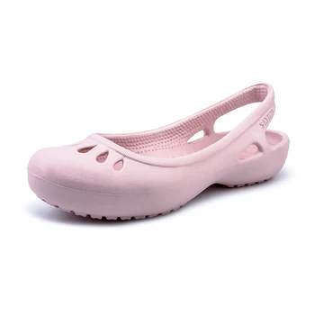 Comemore las Mujeres Sandalias de Jalea de Casa antideslizante Verano Agujero Zapatos de Mujer Planas Zapatillas de Plástico Hembra Impermeable EVA Garden Zapatos