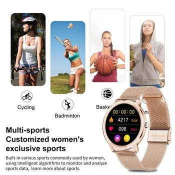 LIGE 2021 Nuevo Reloj Inteligente de las Mujeres de los Hombres de seguimiento de Actividad de la Frecuencia Cardíaca Esfigmomanómetro Impermeable de las Mujeres Smartwatch para Xiaomi