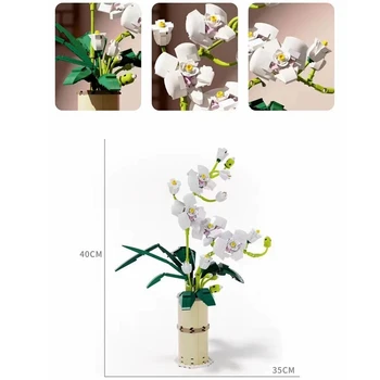 Mailackers Creador de la Flor Phalaenopsis Ramo de flores del Florero de la Construcción de Bloques, Ladrillos Amigo MOC Modelo del Plan de Juguetes Para Niñas Regalos