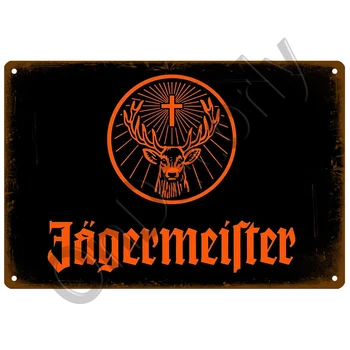 Jaegermeister Whisky Metal Cartel Vintage Retro De Estaño Señal De La Placa De Metal De La Vendimia Decoración De La Habitación De Decoración De La Pared Decoración Shabby Chic