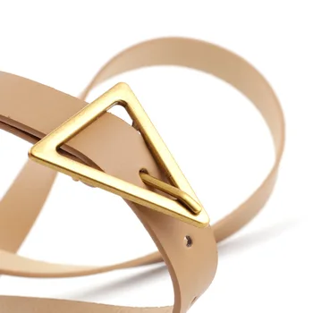 La Marca de lujo de la Moda de Moda Diseñador de Cinturón de Triángulo Cinturones para Mujer Vestido de Fiesta de Cintura Femenina broche de Oro Hebilla de Cinturón Fino jeans