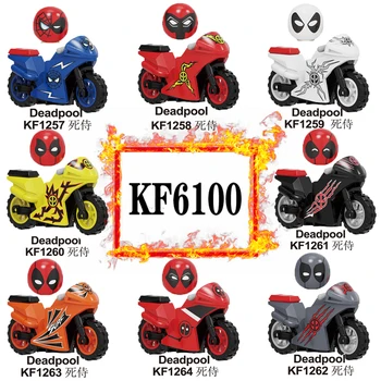 Bloque de construcción Capucha Roja Ghost Rider Con la Motocicleta Ladrillos Cifras Para Niños de Juguetes de modelos de Cabeza KF6100