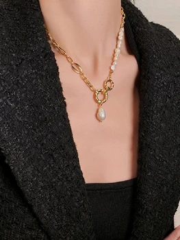 Vintage barroco irregular colgante de perlas 2021 nueva tendencia, el Japonés y el coreano de la moda de las mujeres del collar del partido de la joyería regalos