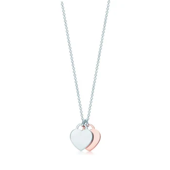 925 Plata Esterlina Collar de la Marca TIF Clásico de la Moda de Corazón Collar Adecuado para las Mujeres del Partido con el Logotipo de Envío Gratis