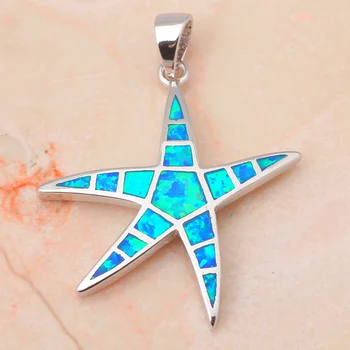 Estrella fría Magnífico diseño de Alta Calidad topselling ! azul Ópalo de Fuego Colgantes sello de Plata de la joyería de la Moda OP329A